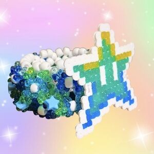 Mario Star Perler Kandi Cuff